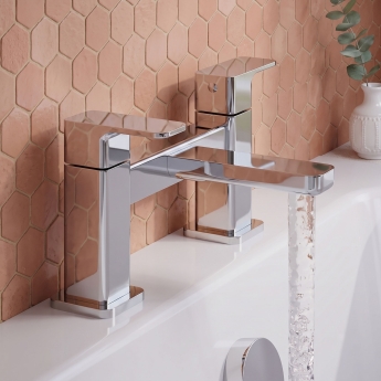 Delphi Edge Chrome Deck Mounted Bath Filler Tap | Product Image
