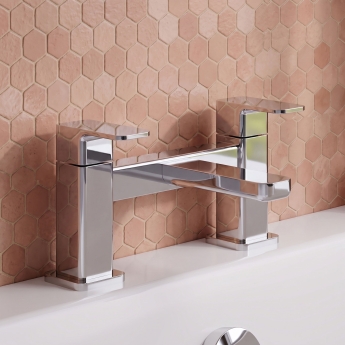Delphi Edge Chrome Deck Mounted Bath Filler Tap | Product Image