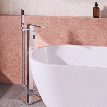 Delphi Edge Chrome Freestanding Bath Shower Mixer Tap (inc Kit) | Product Image