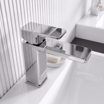Delphi Edge Chrome Mono Basin Mixer Tap (inc Press Top Waste) | Product Image