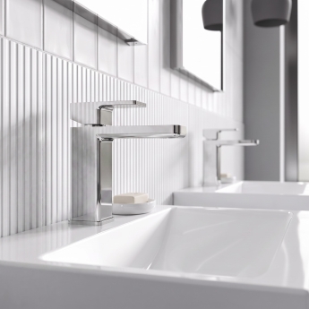 Delphi Edge Chrome Mono Basin Mixer Tap (inc Press Top Waste) | Product Image