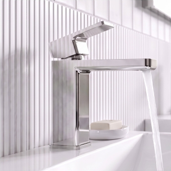 Delphi Edge Chrome Mono Basin Mixer Tap (inc Press Top Waste) | Product Image