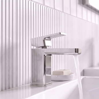Delphi Edge Chrome Mini Mono Basin Mixer Tap (inc Press Top Waste) | Product Image