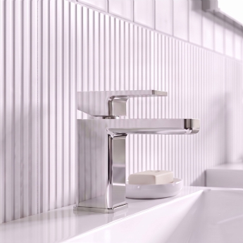 Delphi Edge Chrome Mini Mono Basin Mixer Tap (inc Press Top Waste) | Product Image