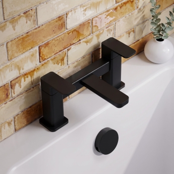 Delphi Edge Matt Black Deck Mounted Bath Filler Tap | Product Image