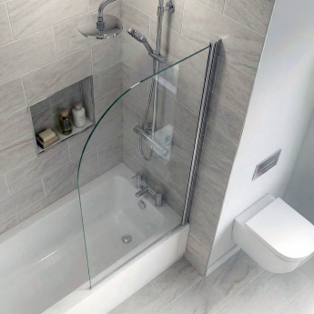 Delphi Elements Chrome Round Top Bath Screen 1430mm x 790mm - 6mm Glass | Product Image