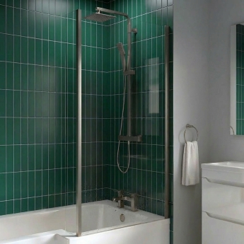 Delphi Elements Gun Metal Fixed L-Shaped Shower Bath Screen 1400mm x 815mm | Product Image