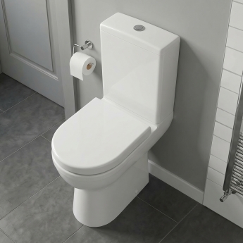 Delphi Elise Extended Height Close Coupled Toilet (inc Soft Close Seat) | Product Image