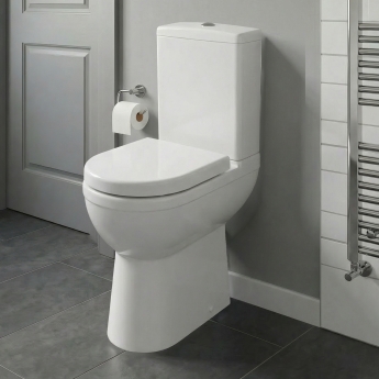 Delphi Elise Extended Height Close Coupled Toilet (inc Soft Close Seat) | Product Image