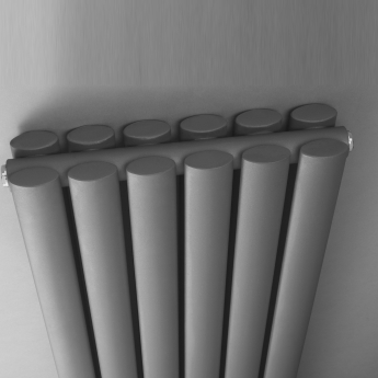 Delphi Ellipse Double Vertical Designer Radiator 1800mm H x 528mm W - Anthracite