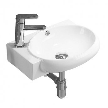 Delphi Emer Wall Hung Left Handed Basin 420mm Wide - 1 Tap Hole