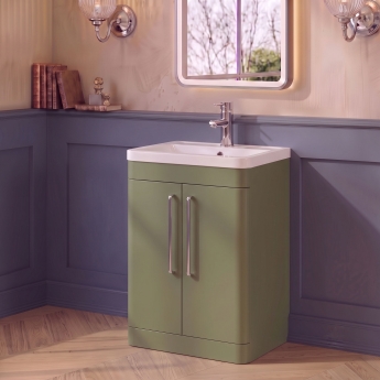 Delphi Envoy 600mm 2-Door Floor Standing Vanity Unit (inc Basin) | Product Image