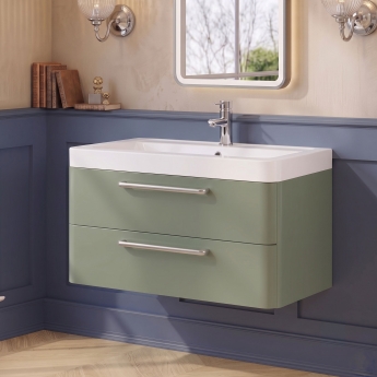 Delphi Envoy 800mm 2-Drawer Wall Hung Vanity Unit (inc Basin) | Product Image