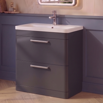 Delphi Envoy 800mm 2-Drawer Floor Standing Vanity Unit (inc Basin) | Product Image
