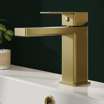 Delphi Fathom Brushed Brass Mono Basin Mixer Tap | Product Image