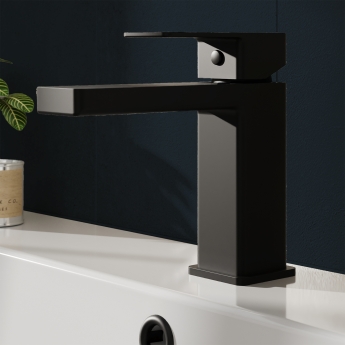 Delphi Fathom Matt Black Mono Basin Mixer Tap | Product Image