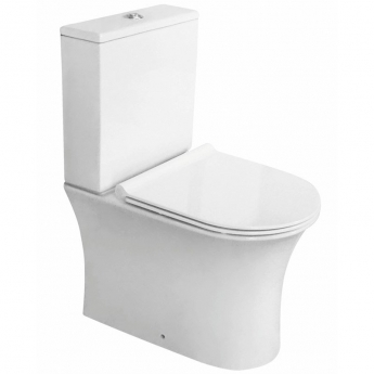 Delphi Fluid Rimless Back to Wall Toilet White - Slim Soft Close Seat