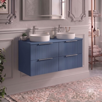 Delphi Focus 1200mm 4-Drawer Wall Hung Fluted Countertop Vanity Unit | Product Image