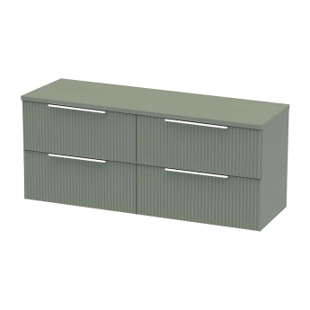 Delphi Focus 1200mm 4-Drawer Wall Hung Fluted Countertop Vanity Unit | Product Image