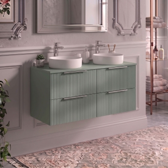 Delphi Focus 1200mm 4-Drawer Wall Hung Fluted Countertop Vanity Unit | Product Image