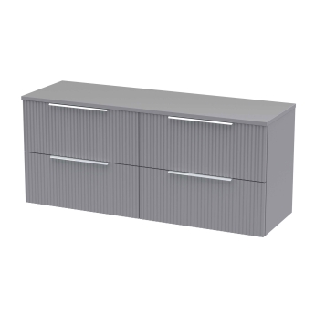 Delphi Focus 1200mm 4-Drawer Wall Hung Fluted Countertop Vanity Unit | Product Image