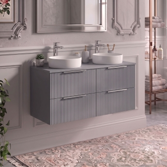 Delphi Focus 1200mm 4-Drawer Wall Hung Fluted Countertop Vanity Unit | Product Image