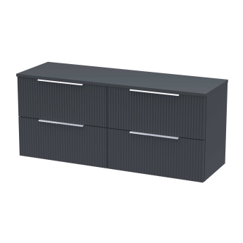 Delphi Focus 1200mm 4-Drawer Wall Hung Fluted Countertop Vanity Unit | Product Image