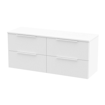Delphi Focus 1200mm 4-Drawer Wall Hung Fluted Countertop Vanity Unit | Product Image