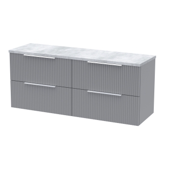 Delphi Focus 1200mm 4-Drawer Wall Hung Premium Fluted Countertop Vanity Unit | Product Image