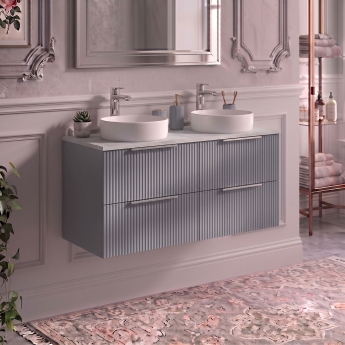Delphi Focus 1200mm 4-Drawer Wall Hung Premium Fluted Countertop Vanity Unit | Product Image