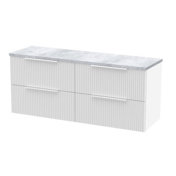 Delphi Focus 1200mm 4-Drawer Wall Hung Premium Fluted Countertop Vanity Unit | Product Image