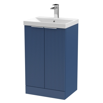 Delphi Focus 500mm 2-Door Floor Standing Fluted Vanity Unit (inc Basin) | Product Image