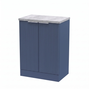 Delphi Focus 600mm 2-Door Floor Standing Premium Fluted Countertop Vanity Unit | Product Image