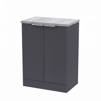 Delphi Focus 600mm 2-Door Floor Standing Premium Fluted Countertop Vanity Unit | Product Image