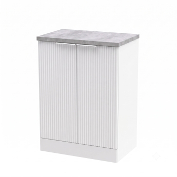 Delphi Focus 600mm 2-Door Floor Standing Premium Fluted Countertop Vanity Unit | Product Image