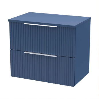 Delphi Focus 600mm 2-Drawer Wall Hung Fluted Countertop Vanity Unit | Product Image