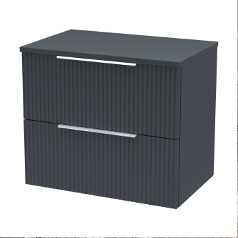 Delphi Focus 600mm 2-Drawer Wall Hung Fluted Countertop Vanity Unit | Product Image