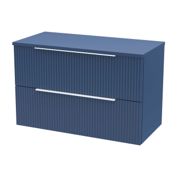 Delphi Focus 800mm 2-Drawer Wall Hung Fluted Countertop Vanity Unit | Product Image