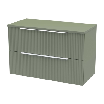 Delphi Focus 800mm 2-Drawer Wall Hung Fluted Countertop Vanity Unit | Product Image
