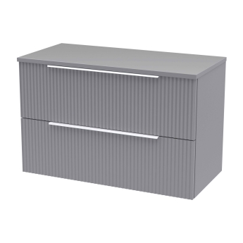 Delphi Focus 800mm 2-Drawer Wall Hung Fluted Countertop Vanity Unit | Product Image