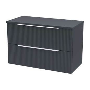 Delphi Focus 800mm 2-Drawer Wall Hung Fluted Countertop Vanity Unit | Product Image