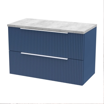 Delphi Focus 800mm 2-Drawer Wall Hung Premium Fluted Countertop Vanity Unit | Product Image
