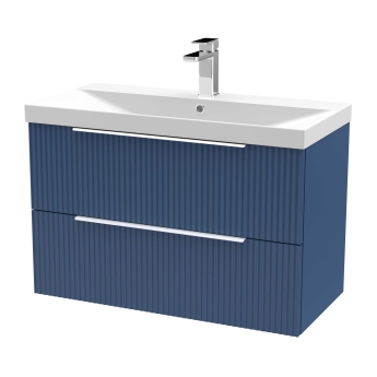 Delphi Focus 800mm 2-Drawer Wall Hung Fluted Vanity Unit (inc Basin) | Product Image
