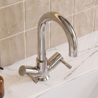 Delphi Fresh Chrome Economy Mono Basin Mixer Tap (inc Press Top Waste) | Product Image
