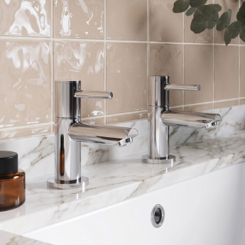 Delphi Fresh Chrome Basin Taps Pair | Product Image