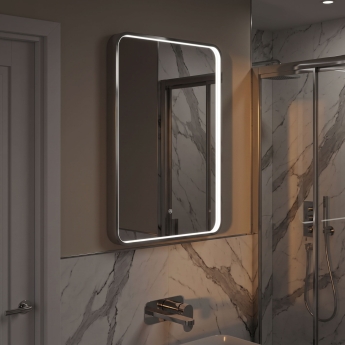 Delphi Genoa Chrome Inset Framed LED Touch Sensor Bathroom Mirror 700mm x 500mm | Product Image