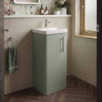 Delphi Glade 400mm 1-Door Floor Standing Cloakroom Vanity Unit (inc Basin) | Product Image
