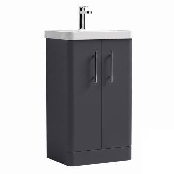 Delphi Glade 500mm 2-Door Floor Standing Cloakroom Vanity Unit (inc Basin) | Product Image