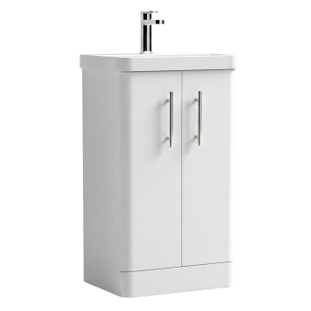 Delphi Glade 500mm 2-Door Floor Standing Cloakroom Vanity Unit (inc Basin) | Product Image