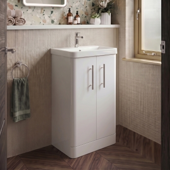 Delphi Glade 500mm 2-Door Floor Standing Cloakroom Vanity Unit (inc Basin) | Product Image